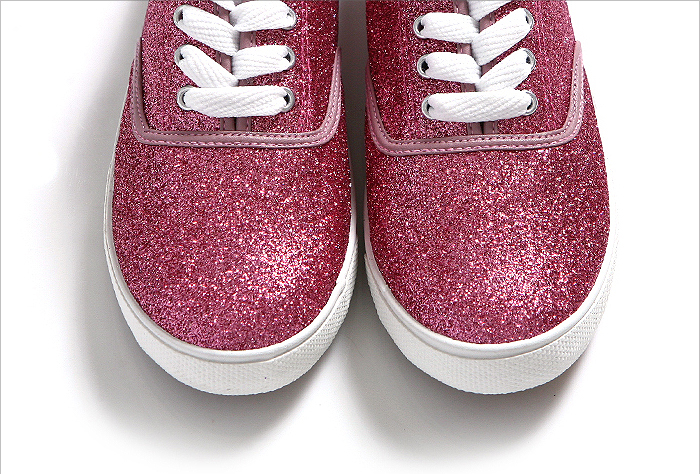 pink glitter canvas shoes