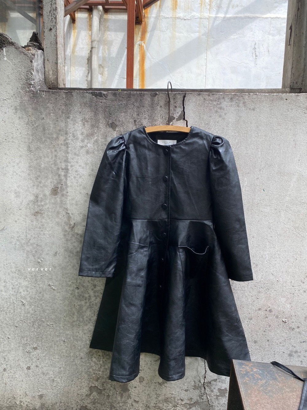 Leather Long One Piece Jacket Kkami