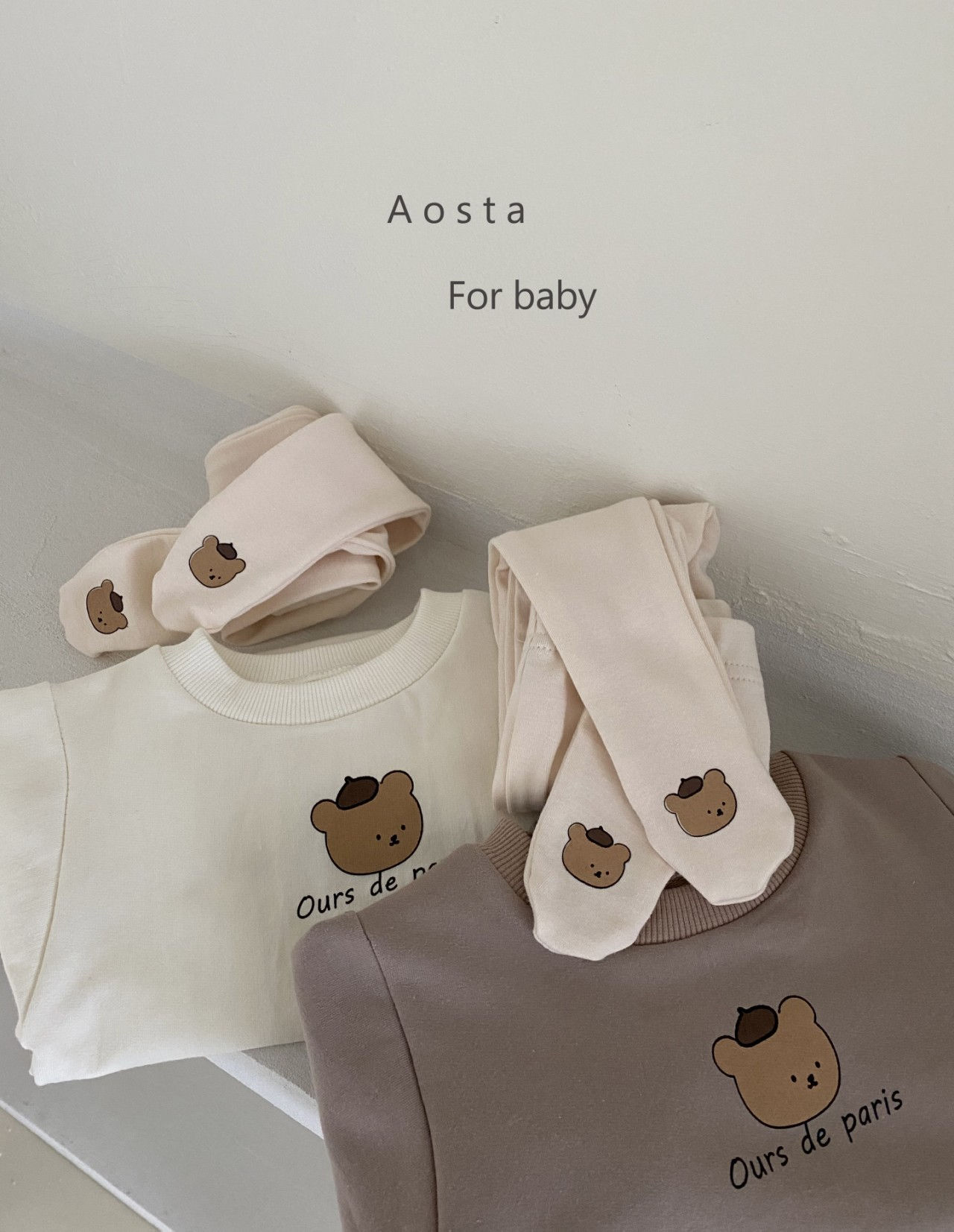 AOSTA - Korean Children Fashion - #Kfashion4kids - Parisien Bear Bodysuit - 2