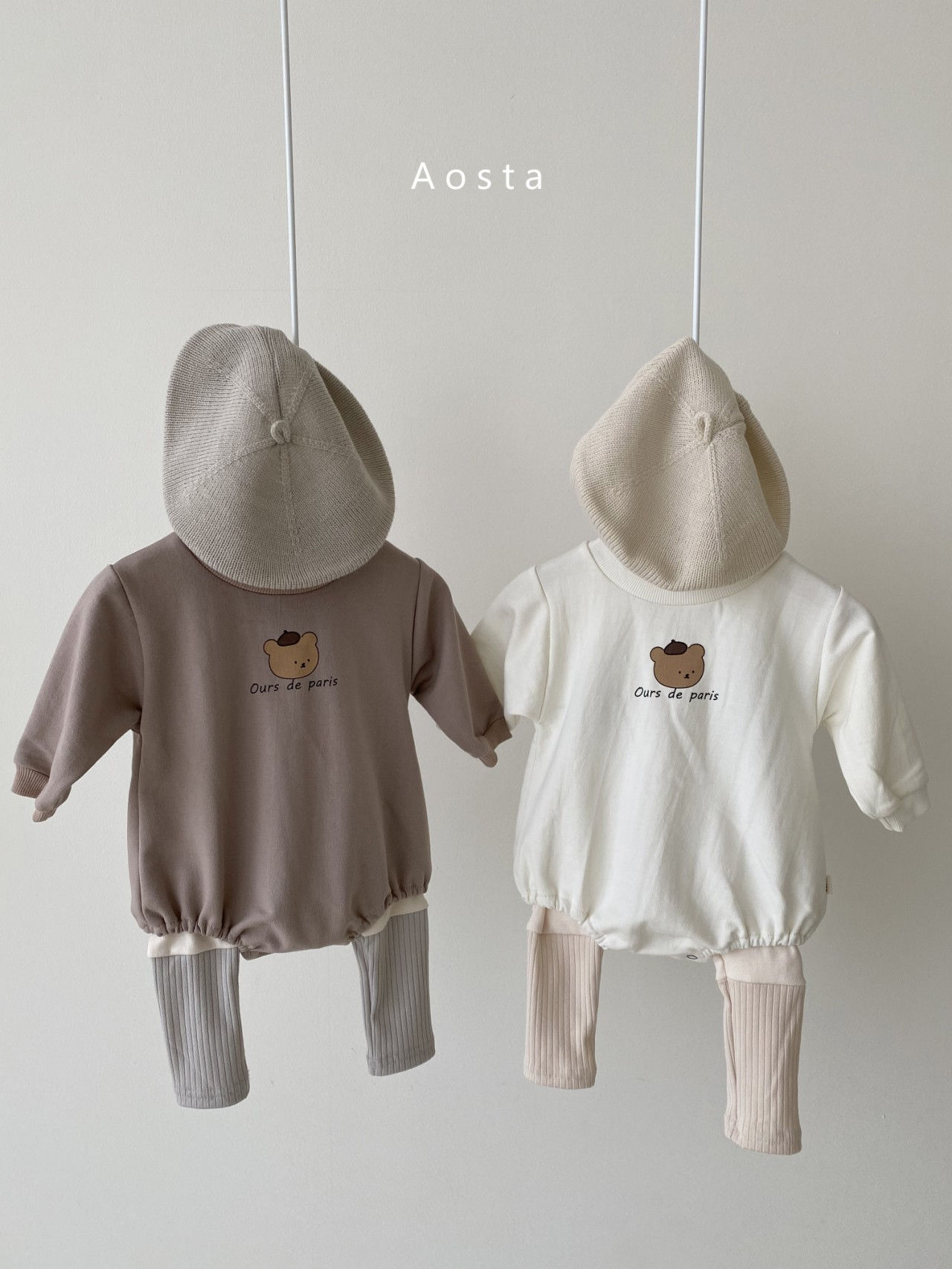 AOSTA - Korean Children Fashion - #Kfashion4kids - Parisien Bear Bodysuit - 3