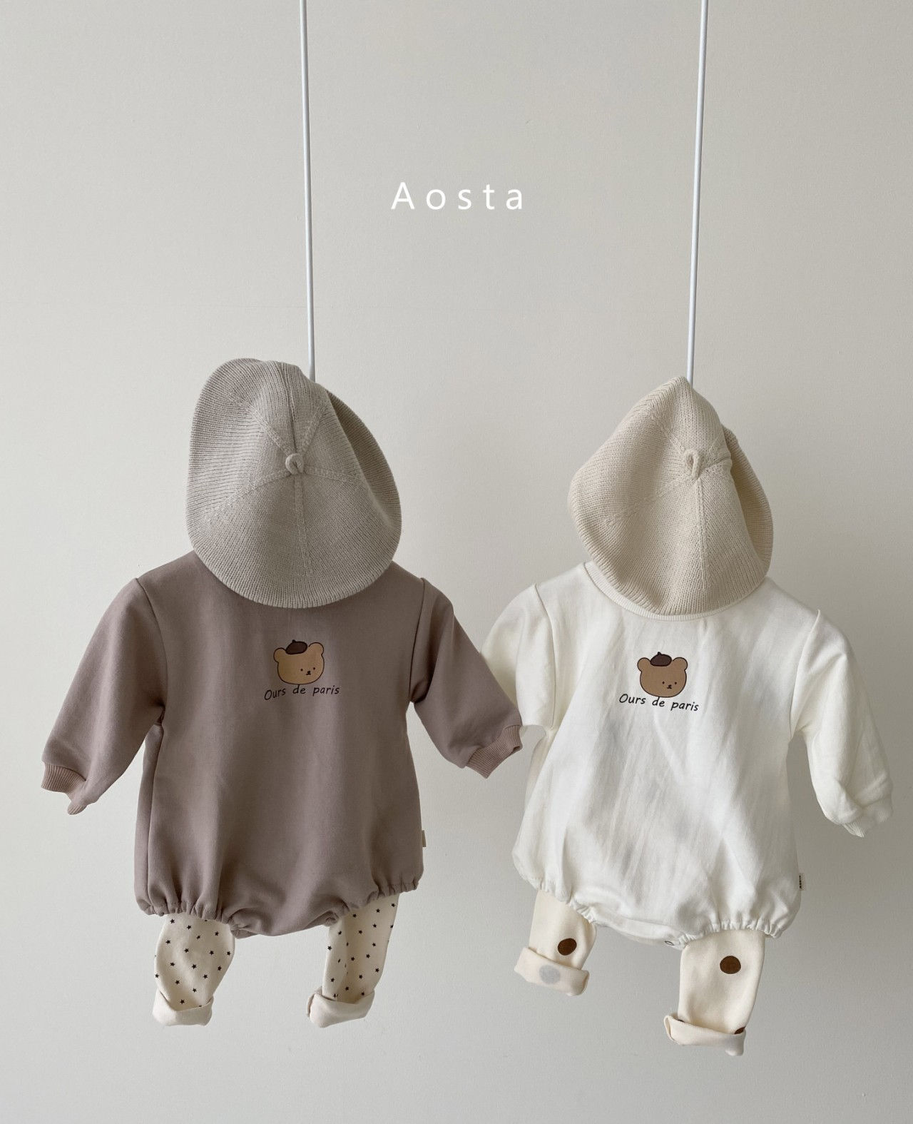 AOSTA - Korean Children Fashion - #Kfashion4kids - Parisien Bear Bodysuit - 4