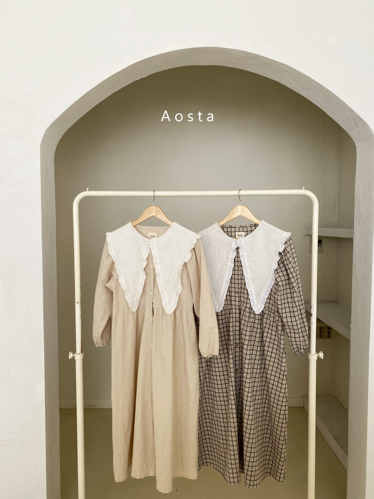 AOSTA - Korean Children Fashion - #Kfashion4kids - Bask Collar Mom One-piece - 8