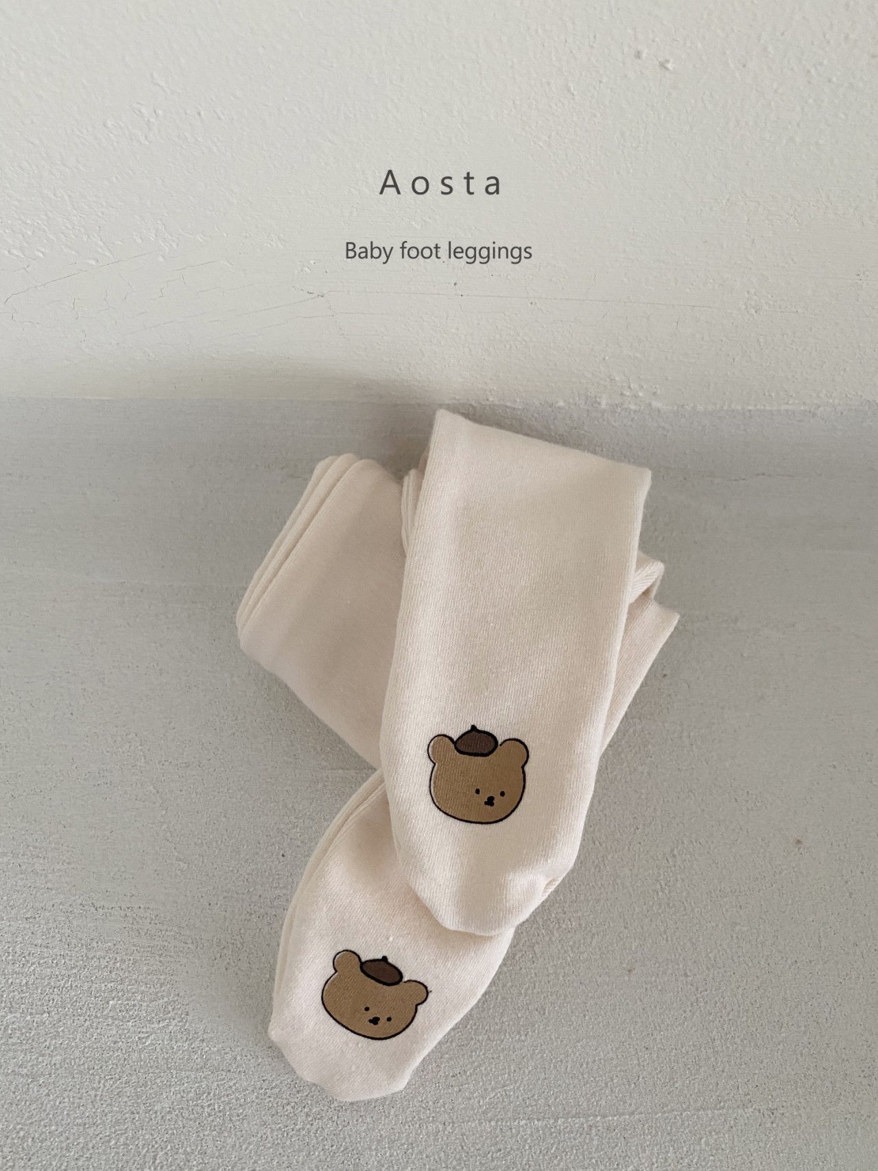 AOSTA - Korean Children Fashion - #Kfashion4kids - Parisien Bear Foot Leggings