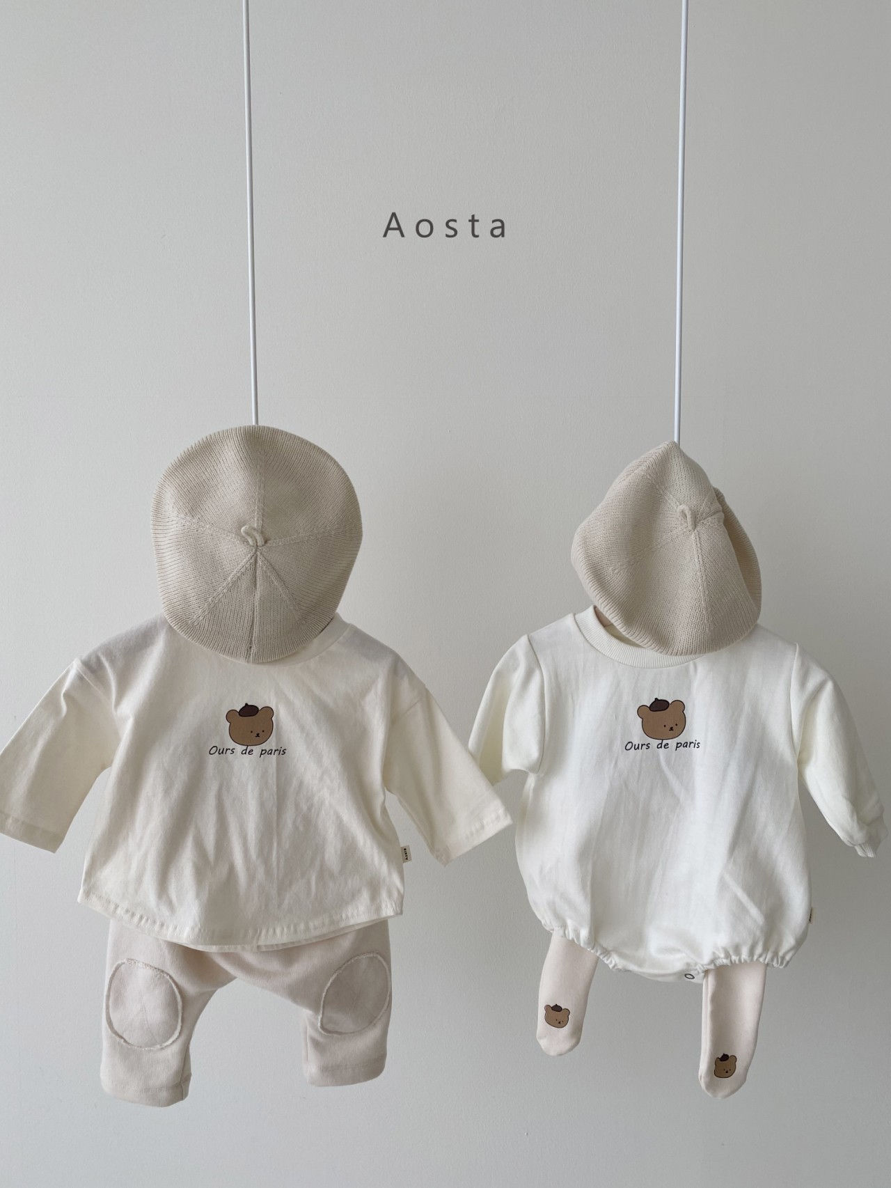 AOSTA - Korean Children Fashion - #Kfashion4kids - Parisien Bear Foot Leggings - 3