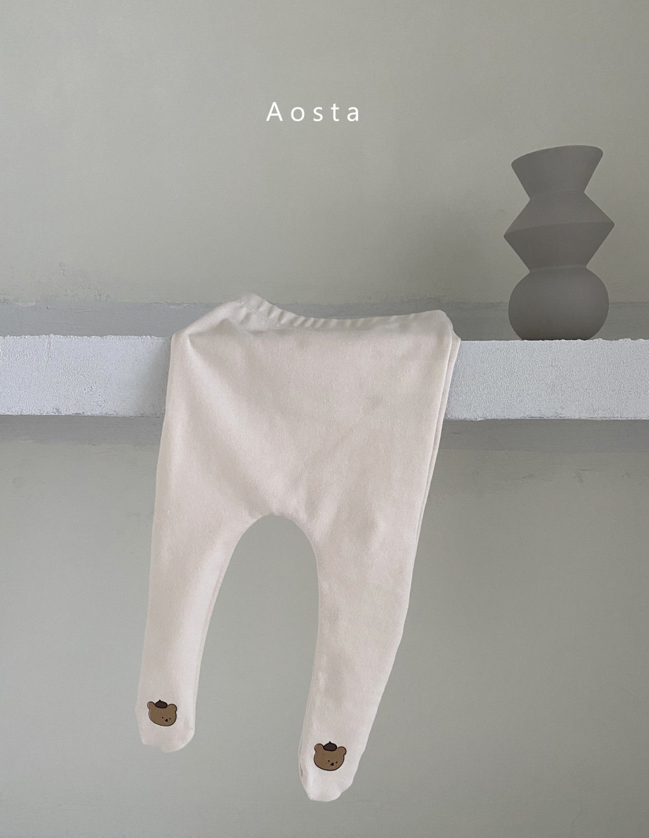 AOSTA - Korean Children Fashion - #Kfashion4kids - Parisien Bear Foot Leggings - 4