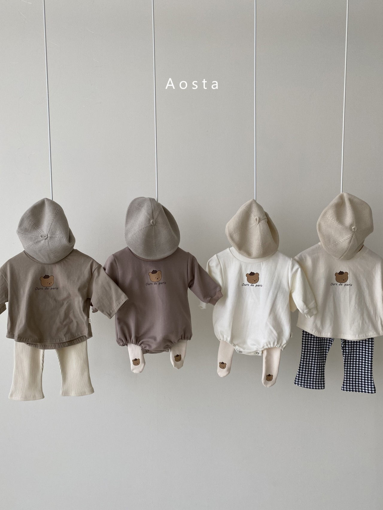 AOSTA - Korean Children Fashion - #Kfashion4kids - Parisien Bear Foot Leggings - 6