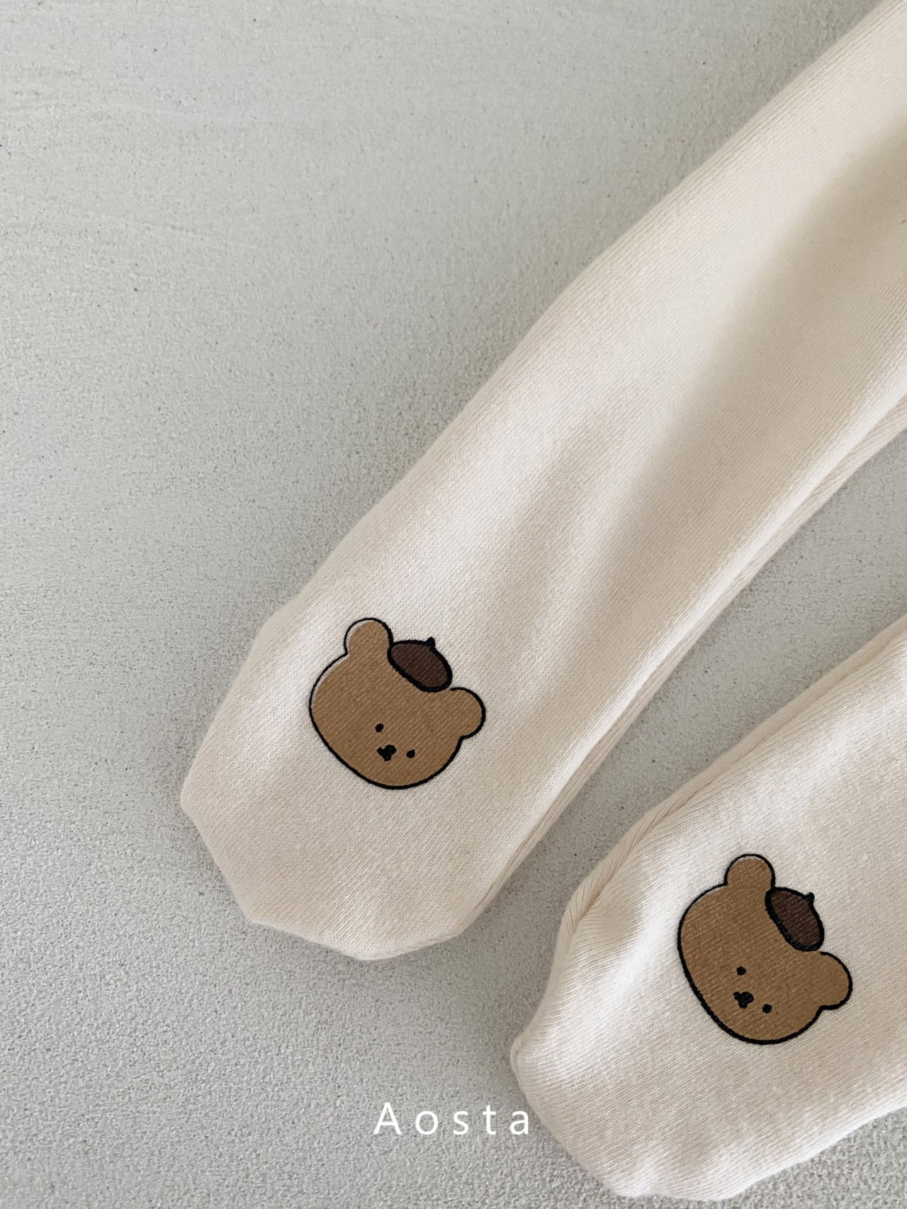 AOSTA - Korean Children Fashion - #Kfashion4kids - Parisien Bear Foot Leggings - 7