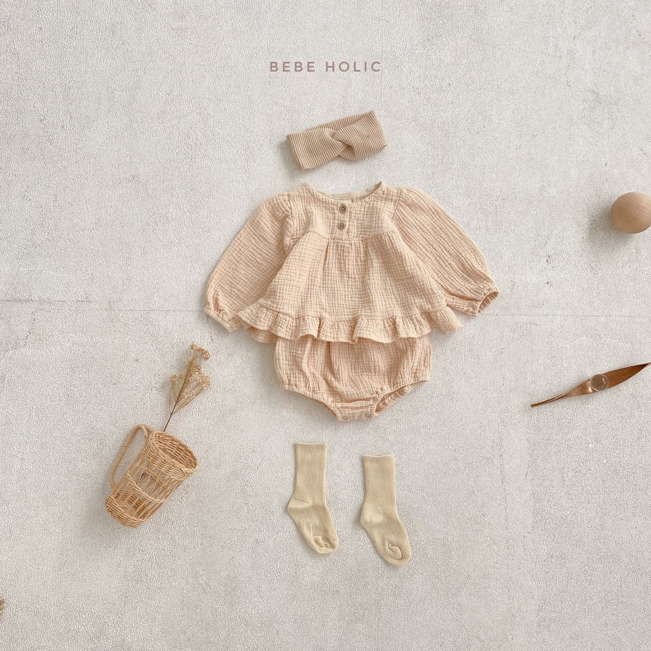 BEBE HOLIC - Korean Children Fashion - #Kfashion4kids - Two Button Blouse Bloomer Set - 2