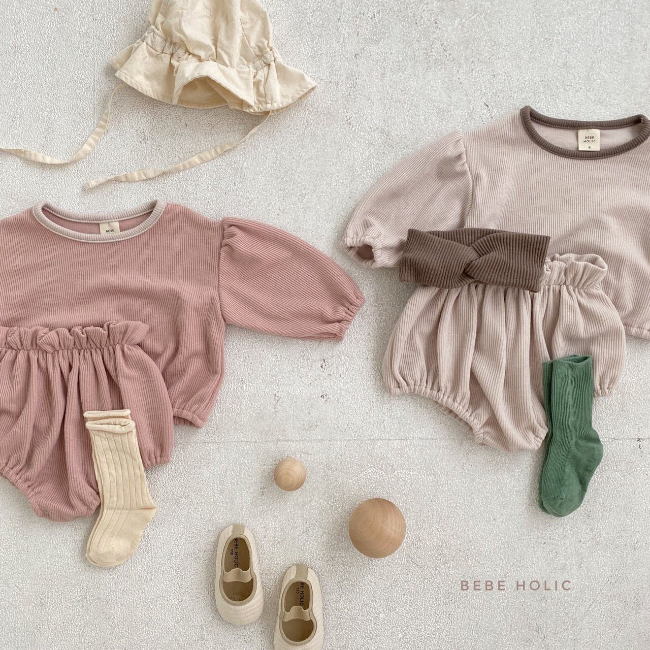 BEBE HOLIC - Korean Children Fashion - #Kfashion4kids - Balloon Top Bloomer Set - 2