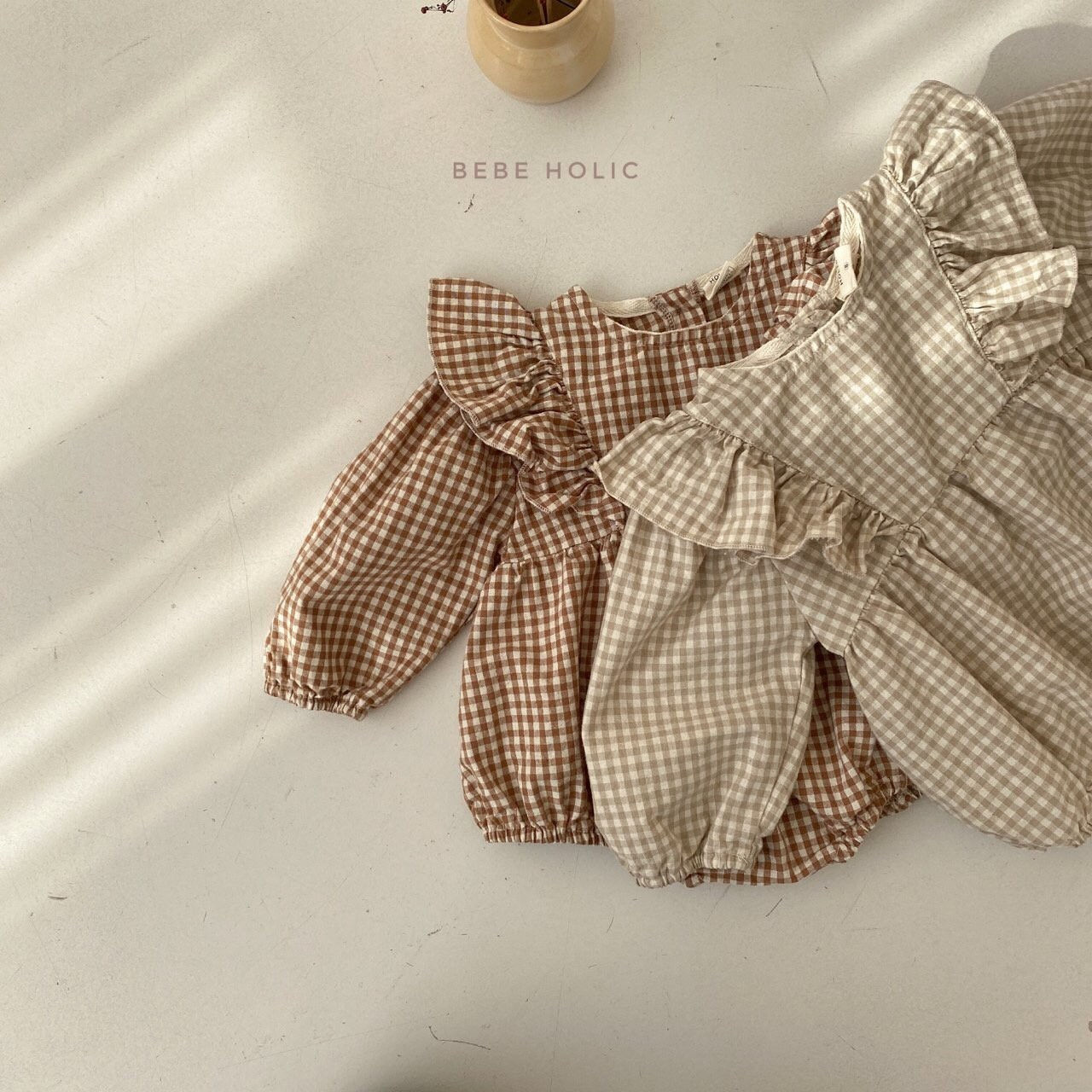 BEBE HOLIC - Korean Children Fashion - #Kfashion4kids - Roem Check Bodysuit - 8