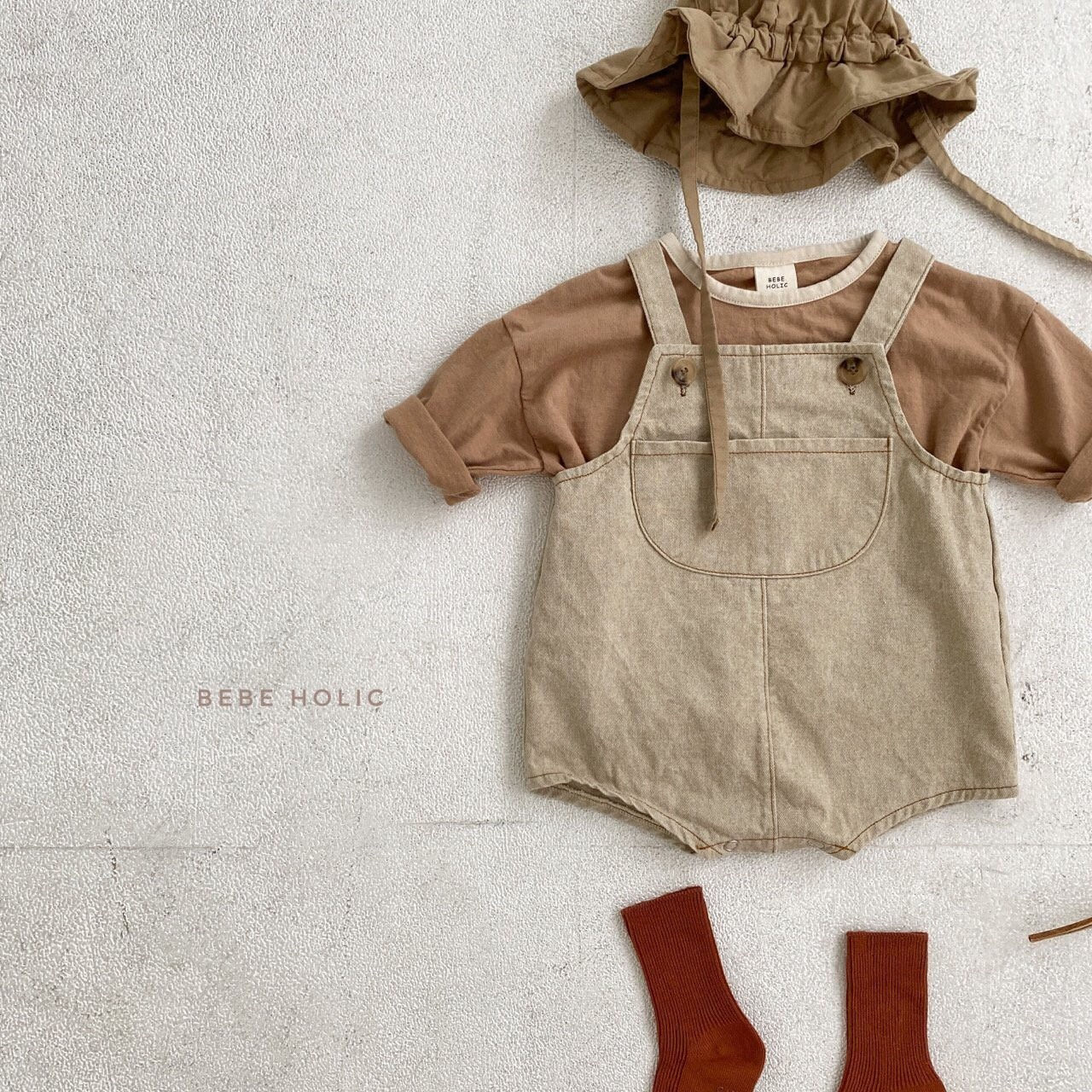 BEBE HOLIC - Korean Children Fashion - #Kfashion4kids - Pie Suspender Bodysuit - 6
