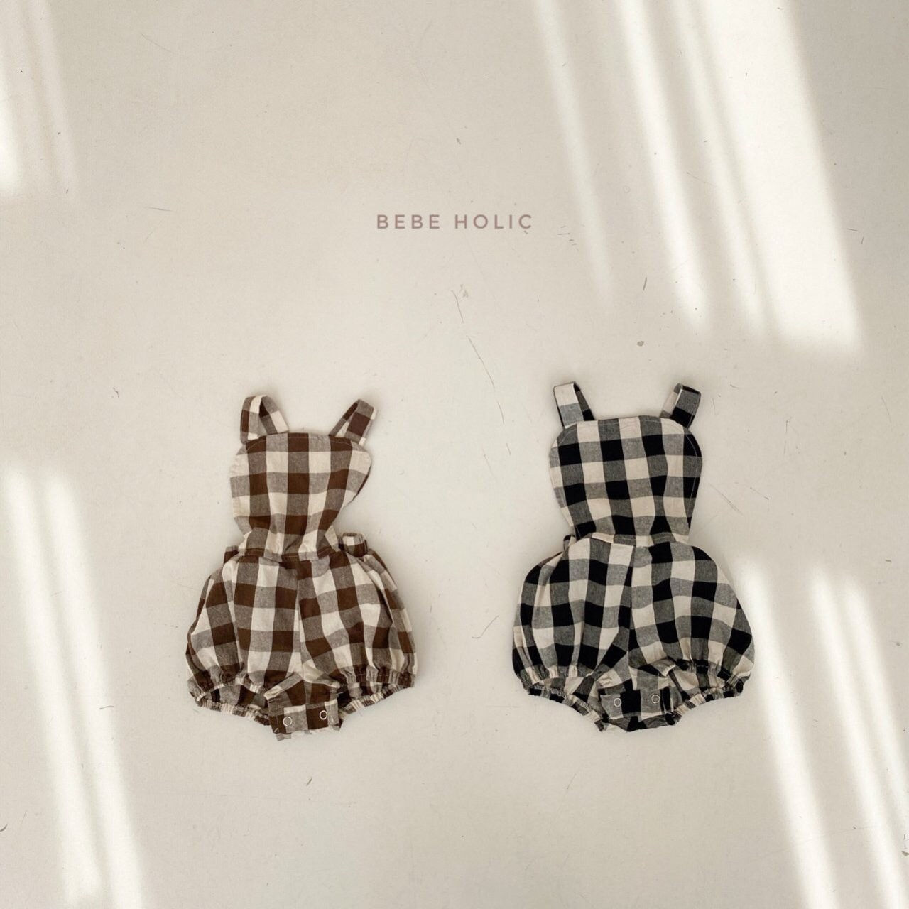 BEBE HOLIC - Korean Children Fashion - #Kfashion4kids - Cony Check Suspender Bodysuit - 6