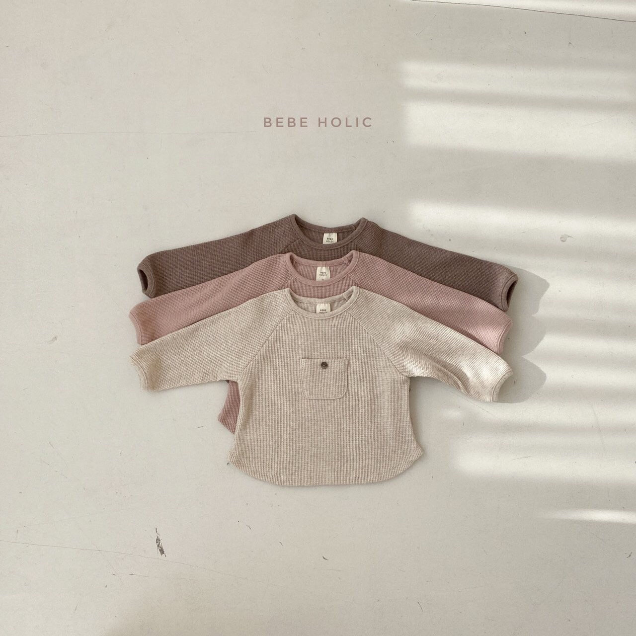 BEBE HOLIC - Korean Children Fashion - #Kfashion4kids - Waffle Pocket Tee