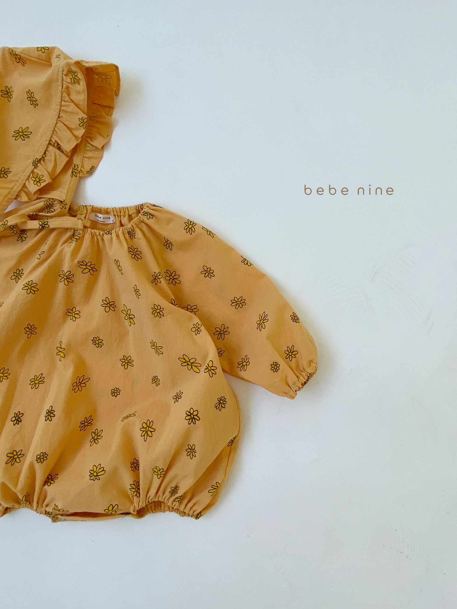 BEBE NINE - Korean Children Fashion - #Kfashion4kids - Flower Bodysuit with Bonnet - 4