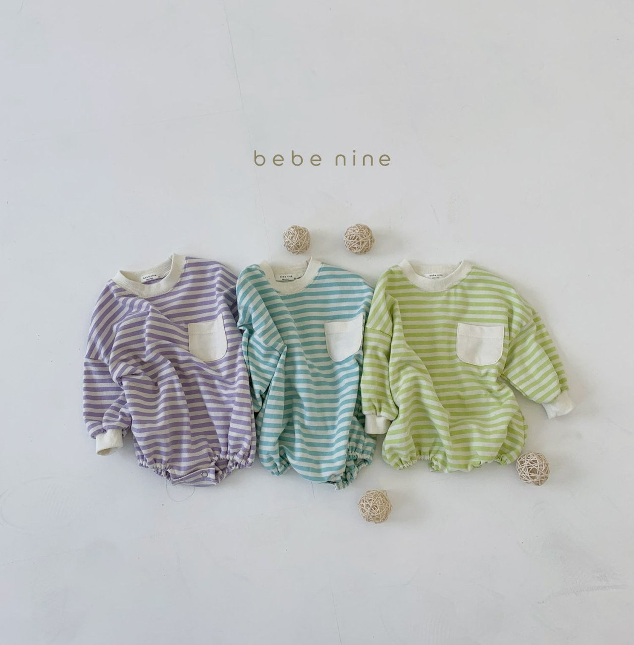 BEBE NINE - Korean Children Fashion - #Kfashion4kids - Candy Stripe Bodysuit