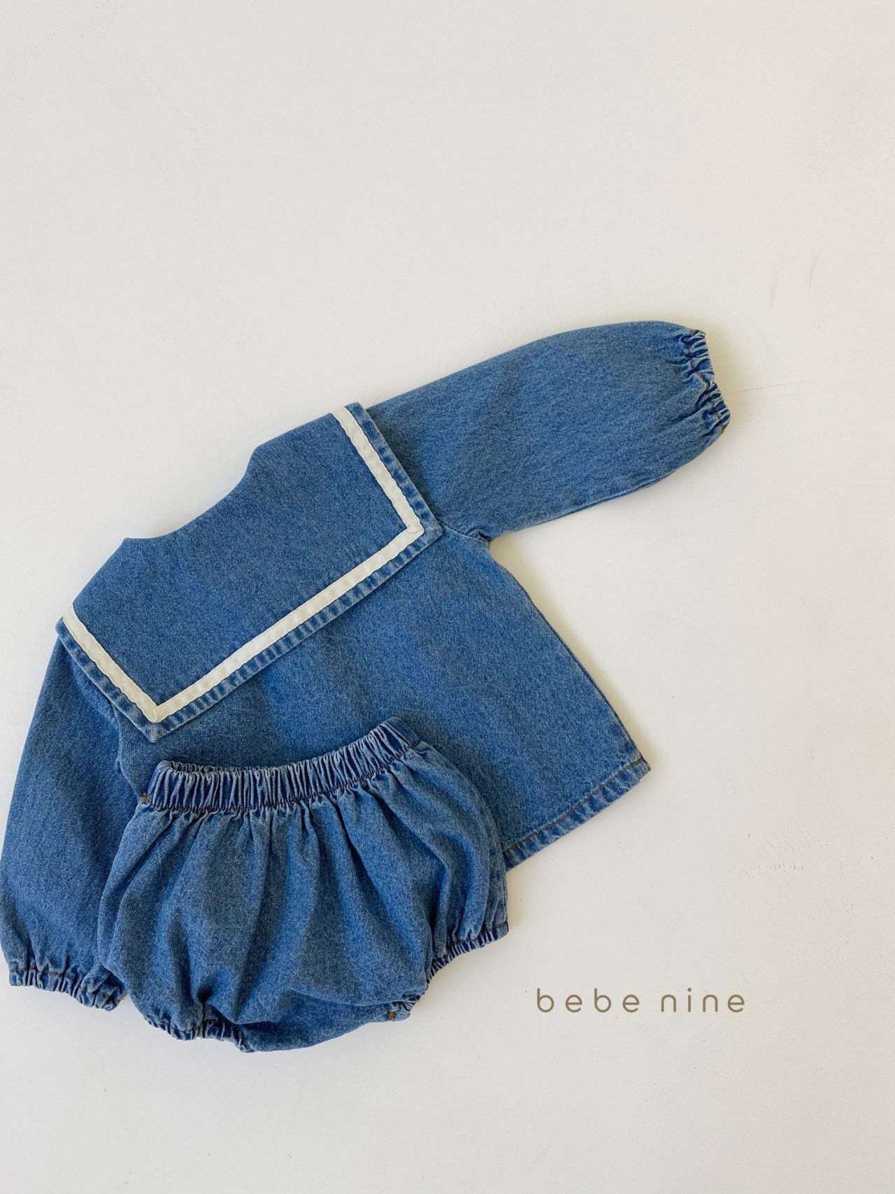 BEBE NINE - Korean Children Fashion - #Kfashion4kids - Denim Sailor Top Bloomer Set - 4