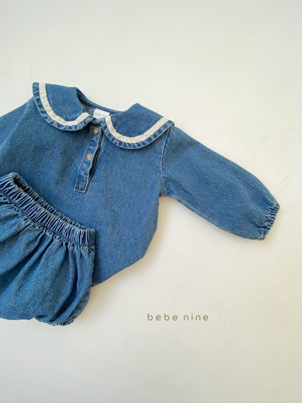 BEBE NINE - Korean Children Fashion - #Kfashion4kids - Denim Sailor Top Bloomer Set - 5