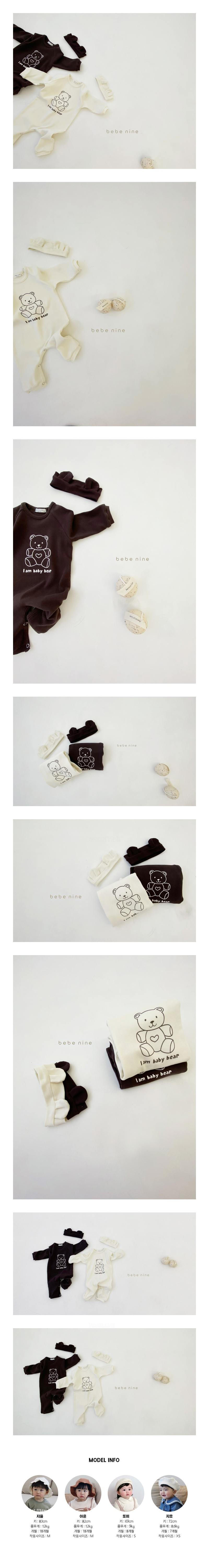 BEBE NINE - Korean Children Fashion - #Kfashion4kids - Baby Bear Romper with Hairband
