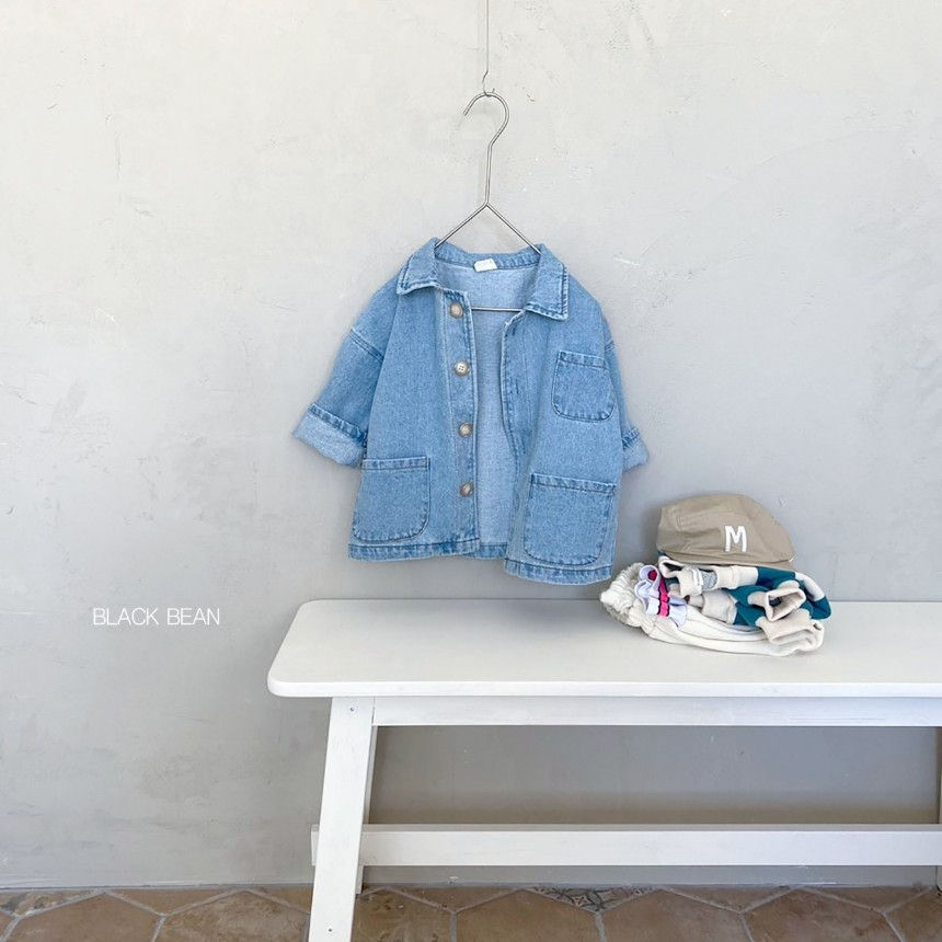 BLACK BEAN - Korean Children Fashion - #Kfashion4kids - Pocket Denim Jacket