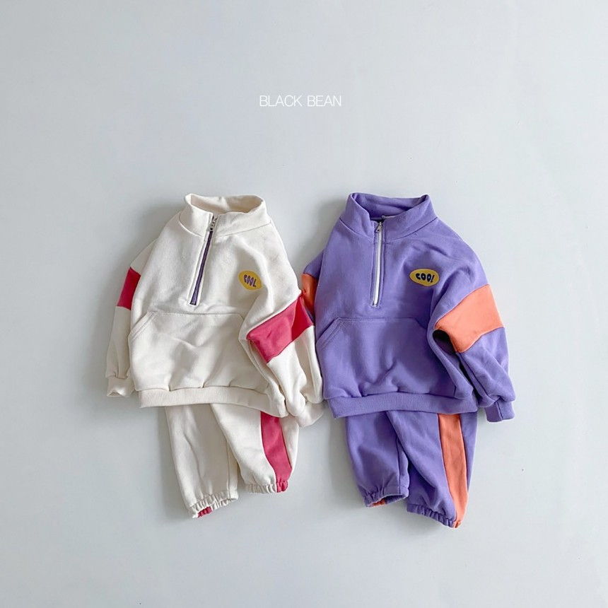 BLACK BEAN - Korean Children Fashion - #Kfashion4kids - Cool Colored Top Bottom Set