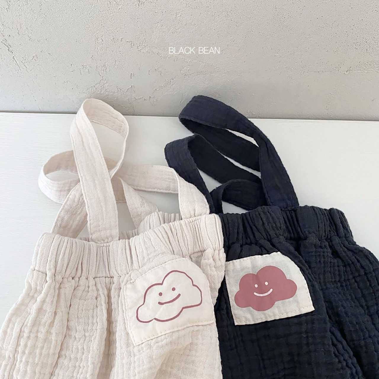 BLACK BEAN - Korean Children Fashion - #Kfashion4kids - Cloud Suspender Top Bloomer Set - 2