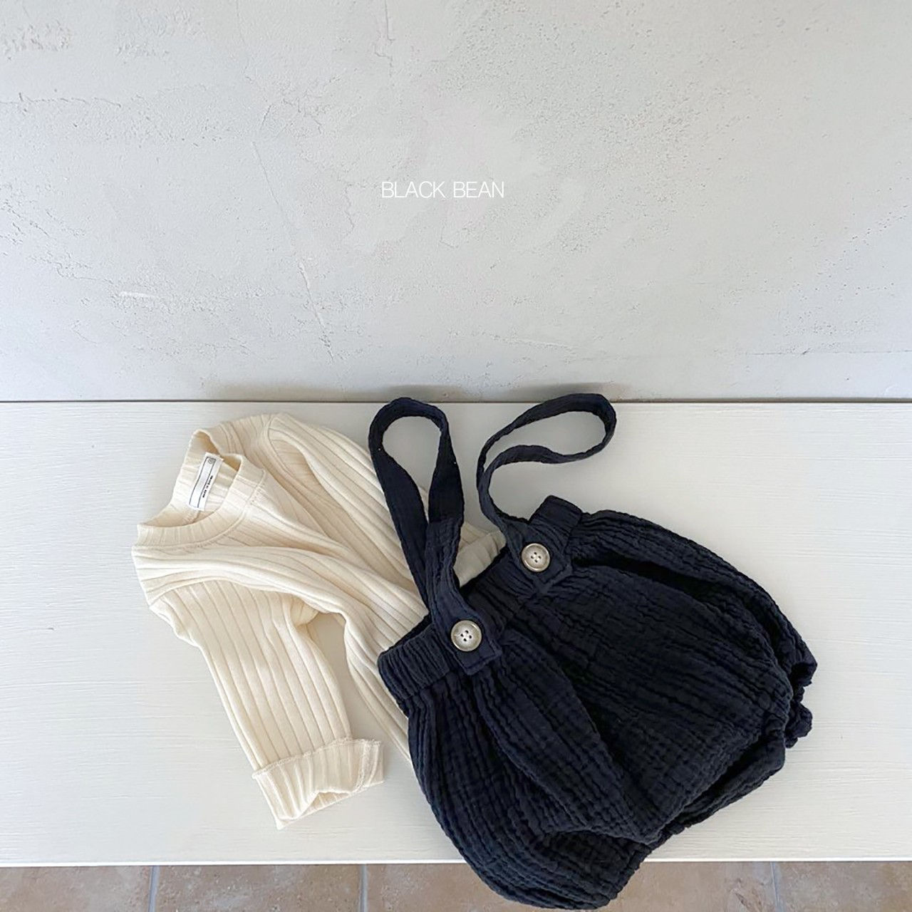 BLACK BEAN - Korean Children Fashion - #Kfashion4kids - Cloud Suspender Top Bloomer Set - 3