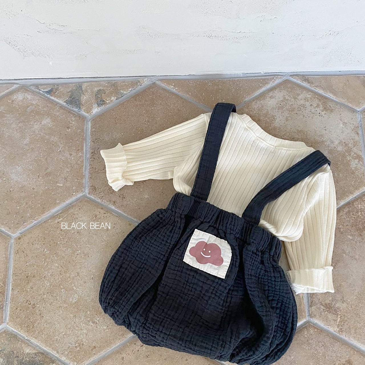 BLACK BEAN - Korean Children Fashion - #Kfashion4kids - Cloud Suspender Top Bloomer Set - 6