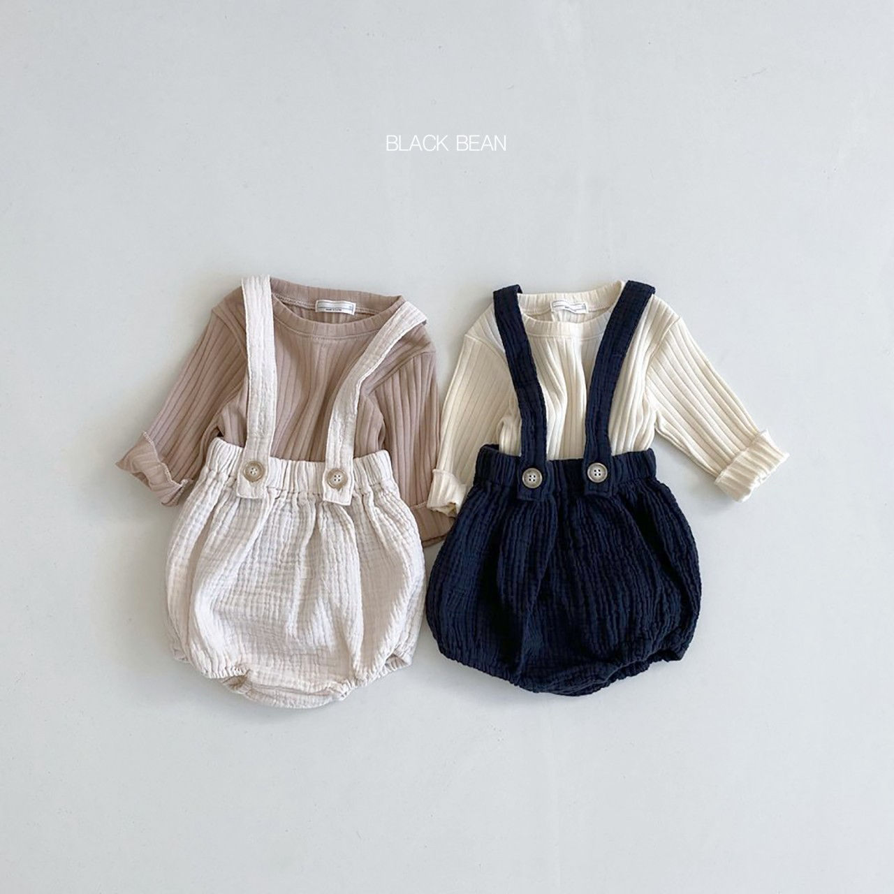 BLACK BEAN - Korean Children Fashion - #Kfashion4kids - Cloud Suspender Top Bloomer Set - 7