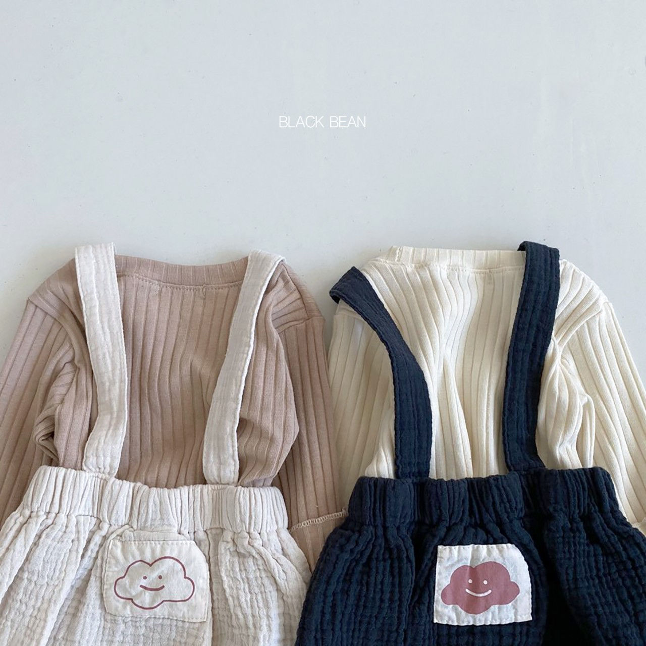 BLACK BEAN - Korean Children Fashion - #Kfashion4kids - Cloud Suspender Top Bloomer Set - 8