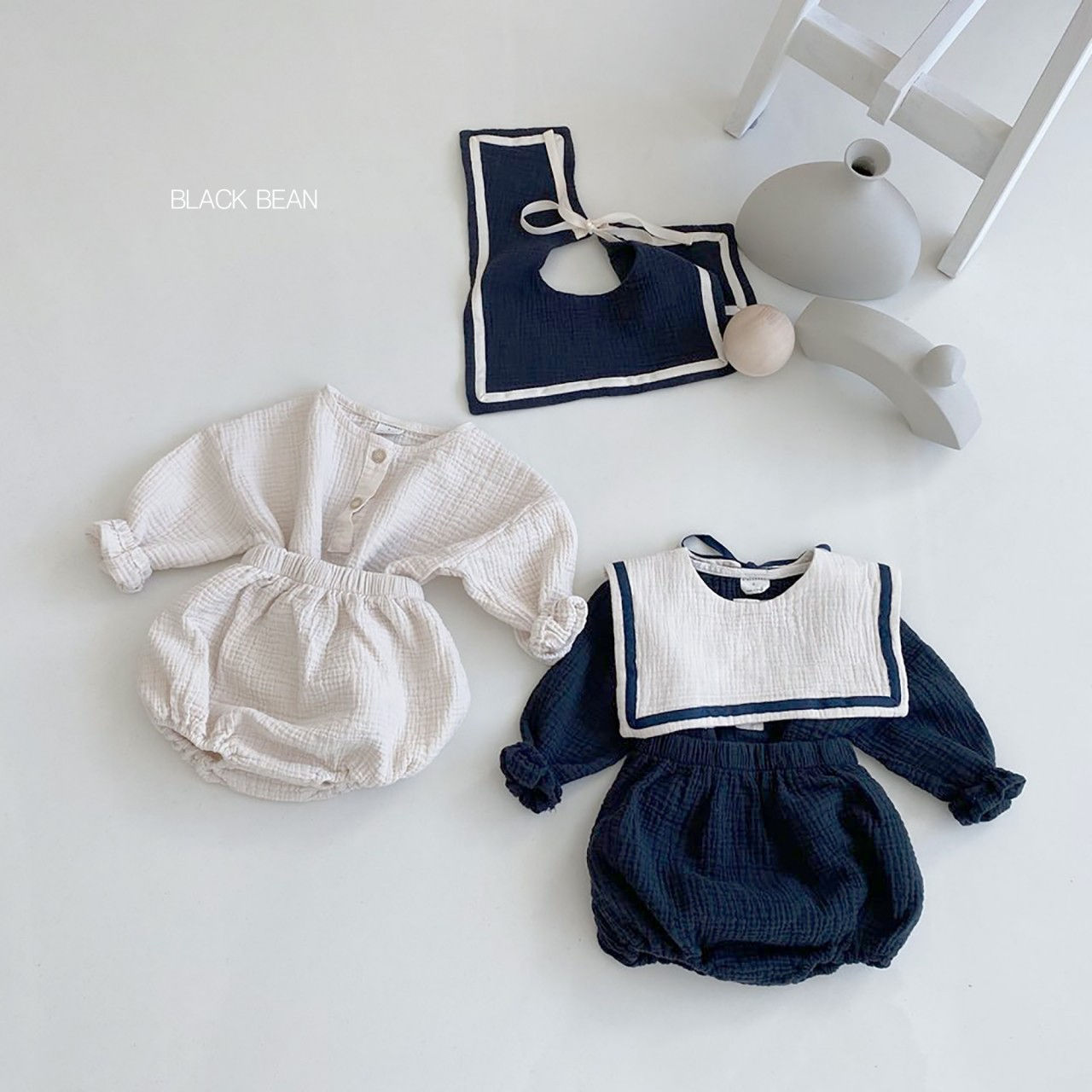 BLACK BEAN - Korean Children Fashion - #Kfashion4kids - Blooming Bebe Top Bloomer Set