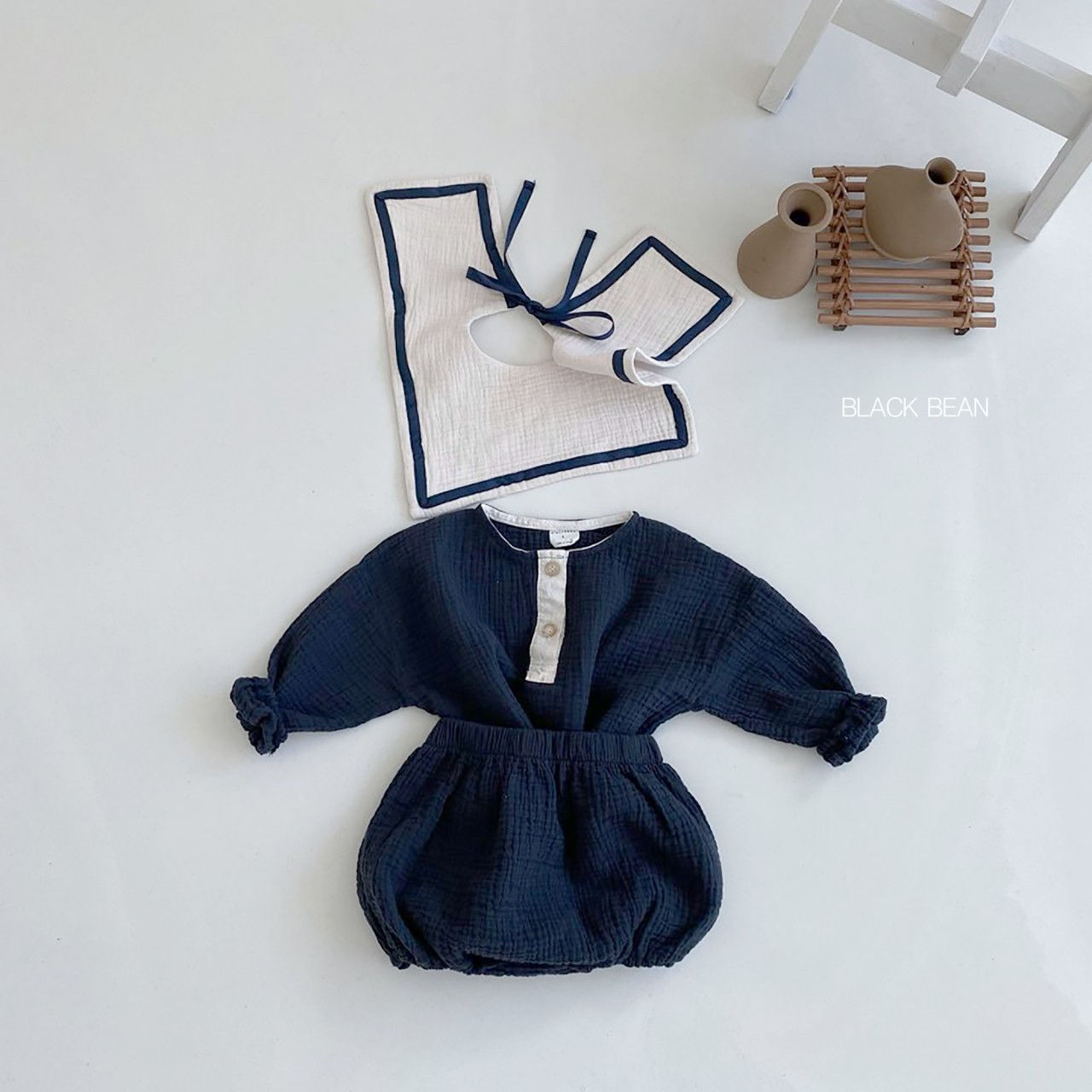 BLACK BEAN - Korean Children Fashion - #Kfashion4kids - Blooming Bebe Top Bloomer Set - 7