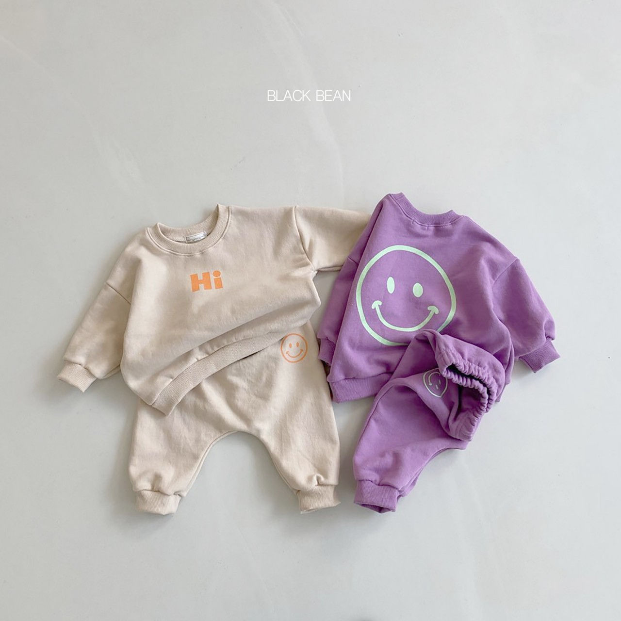 BLACK BEAN - Korean Children Fashion - #Kfashion4kids - Bebe Hi Top Bottom Set - 12