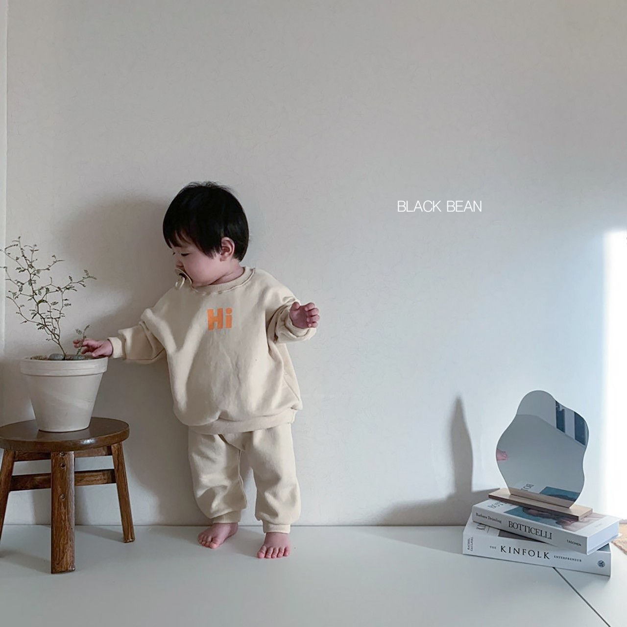 BLACK BEAN - Korean Children Fashion - #Kfashion4kids - Bebe Hi Top Bottom Set - 3