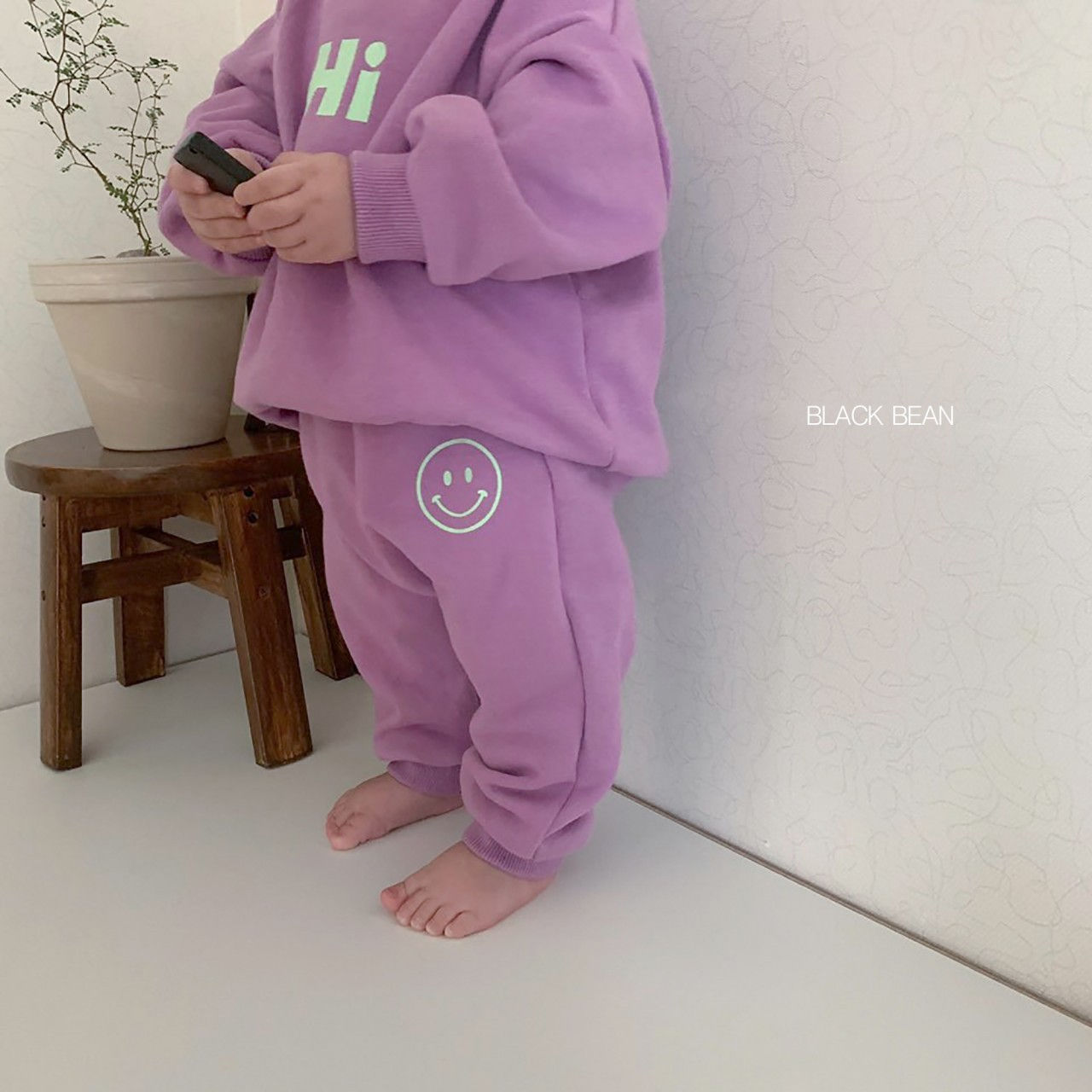 BLACK BEAN - Korean Children Fashion - #Kfashion4kids - Bebe Hi Top Bottom Set - 5