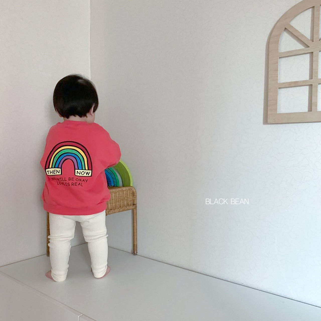 BLACK BEAN - Korean Children Fashion - #Kfashion4kids - Rainbow Bebe Top Bottom Set - 6