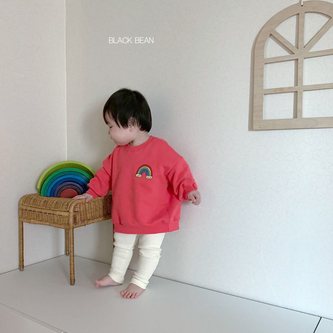 BLACK BEAN - Korean Children Fashion - #Kfashion4kids - Rainbow Bebe Top Bottom Set - 7