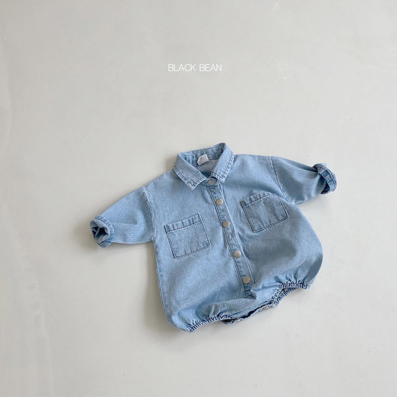 BLACK BEAN - Korean Children Fashion - #Kfashion4kids - Pocket Denim Bodysuit - 4