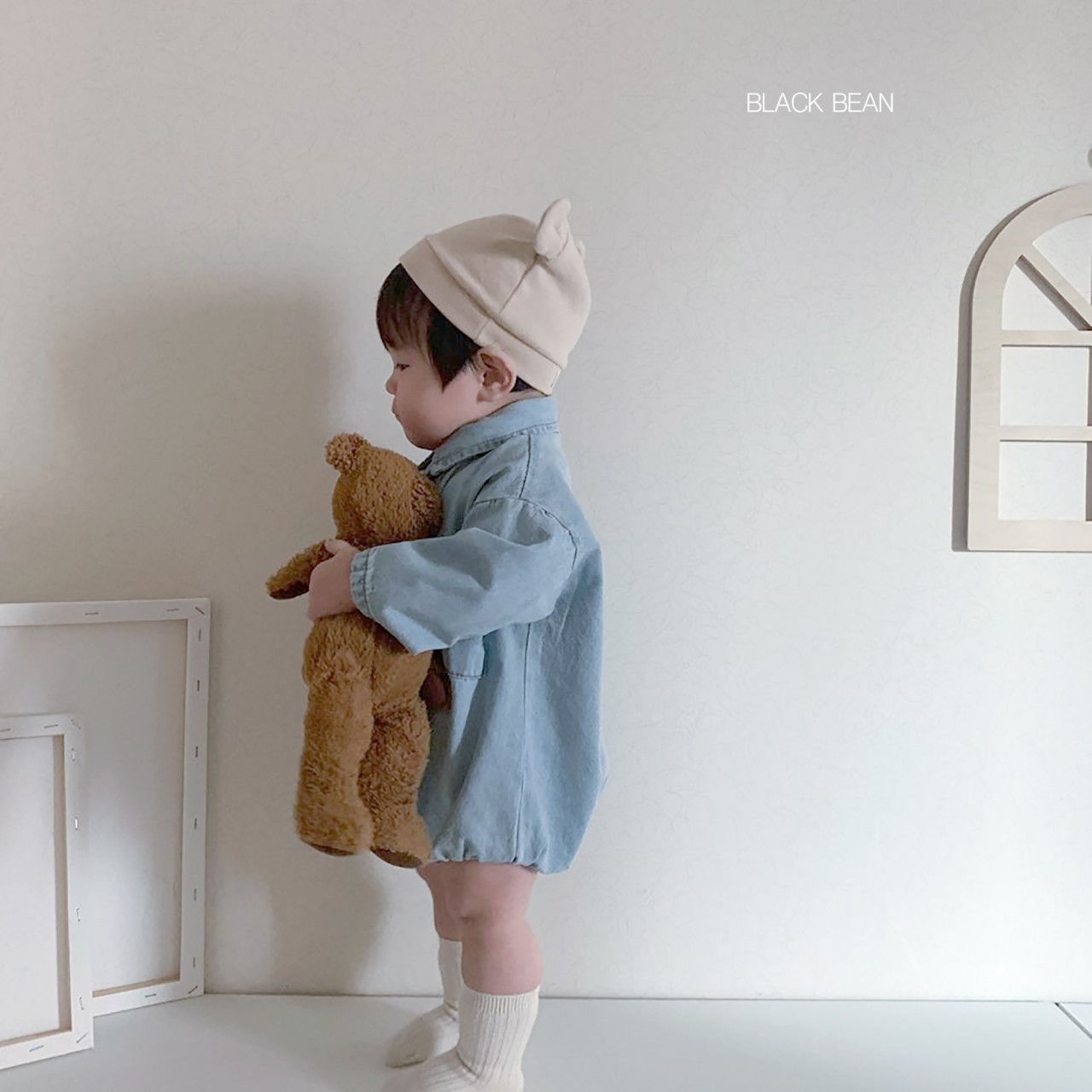 BLACK BEAN - Korean Children Fashion - #Kfashion4kids - Pocket Denim Bodysuit - 6