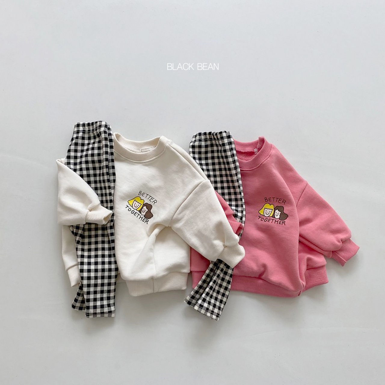 BLACK BEAN - Korean Children Fashion - #Kfashion4kids - Together Bebe Top Bottom Set