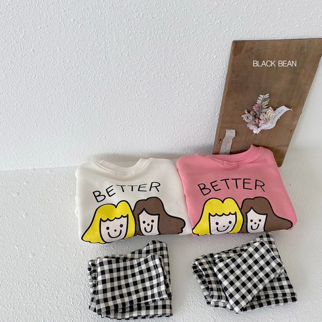 BLACK BEAN - Korean Children Fashion - #Kfashion4kids - Together Bebe Top Bottom Set - 3