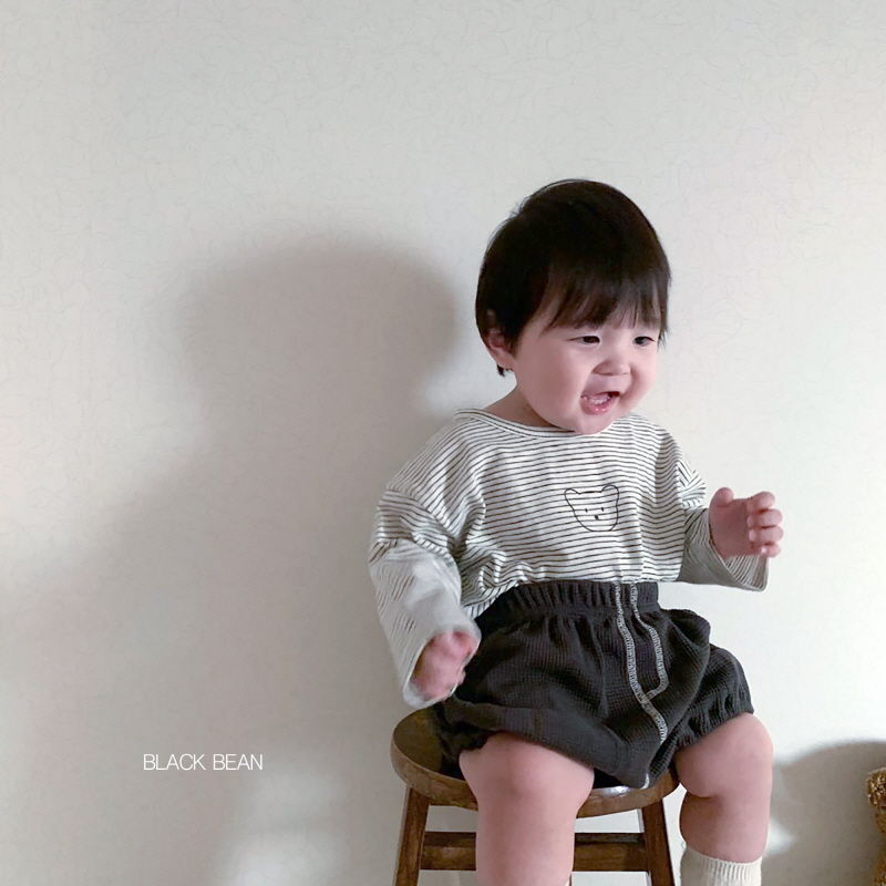 BLACK BEAN - Korean Children Fashion - #Kfashion4kids - Bebe Waffle Top Bloomer Set - 12