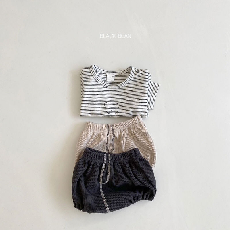BLACK BEAN - Korean Children Fashion - #Kfashion4kids - Bebe Waffle Top Bloomer Set - 7