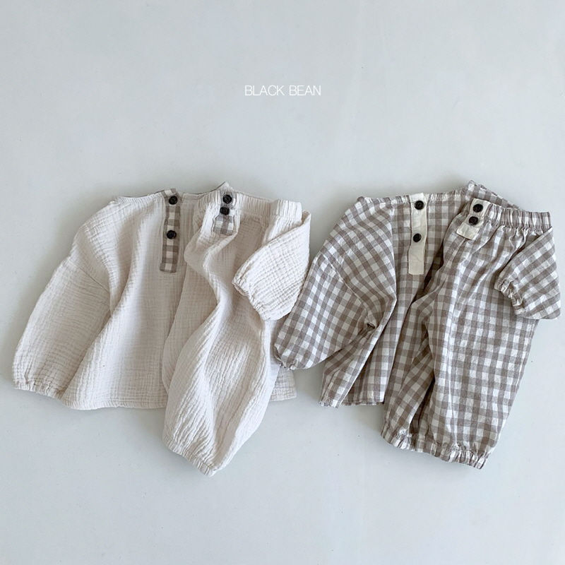 BLACK BEAN - Korean Children Fashion - #Kfashion4kids - Bian Top Bottom Set - 4