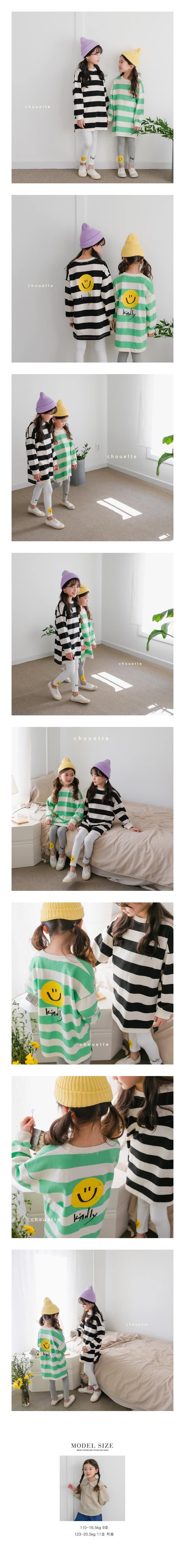 CHOUETTE - Korean Children Fashion - #Kfashion4kids - Smile Stripe Long Tee