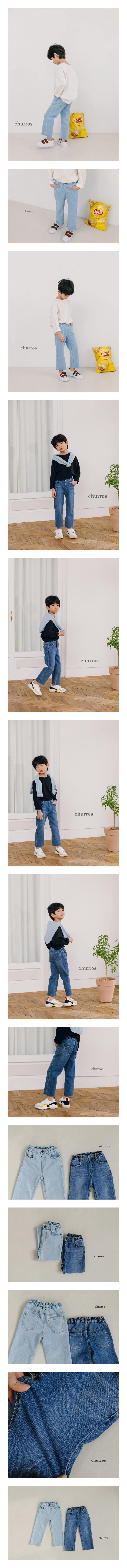 CHURROS - Korean Children Fashion - #Kfashion4kids - Stripe Denim Pants