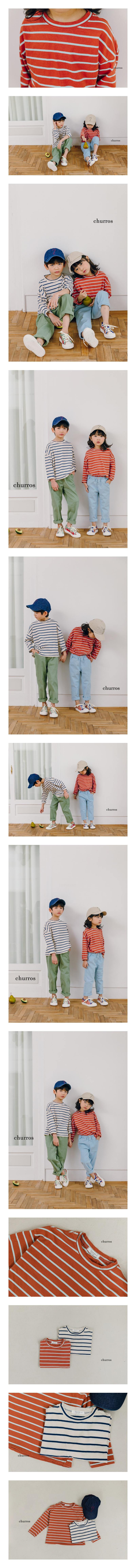 CHURROS - Korean Children Fashion - #Kfashion4kids - Macaron Stripe Tee