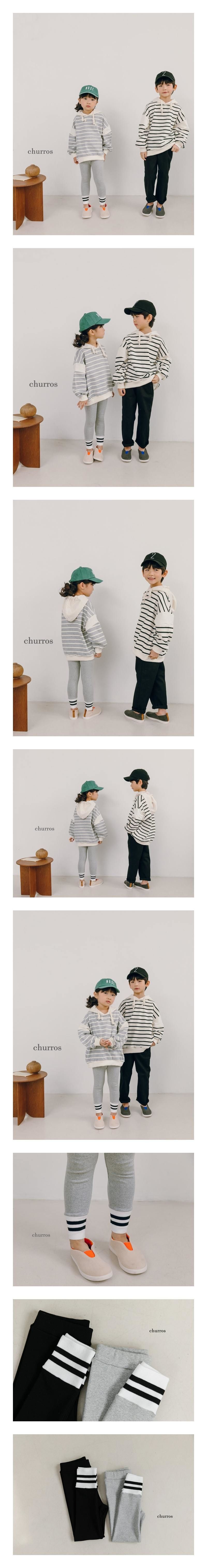 CHURROS - Korean Children Fashion - #Kfashion4kids - Two Lines Banding Leggings