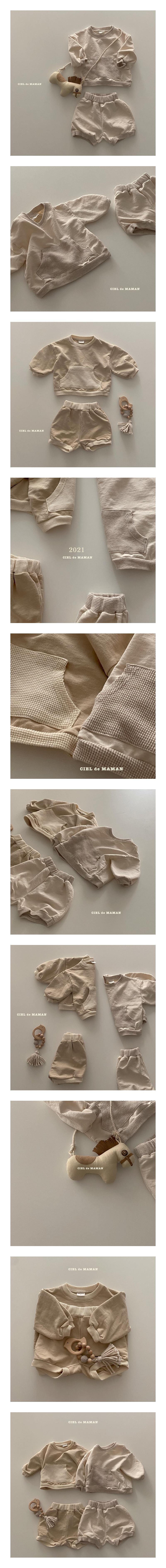 CIEL DE MAMAN - Korean Children Fashion - #Kfashion4kids - Waffle Top Bloomer Set
