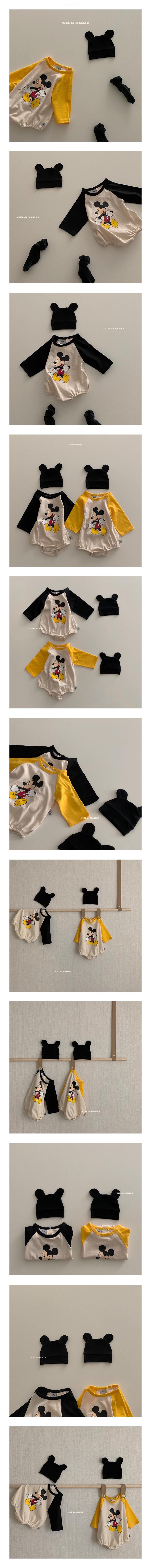 CIEL DE MAMAN - Korean Children Fashion - #Kfashion4kids - Mickey Raglan Romper with Hat