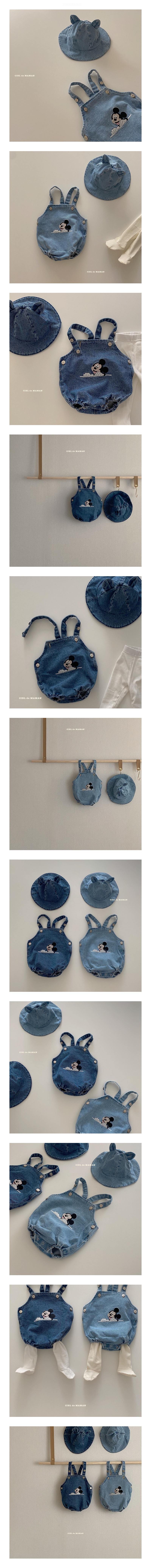 CIEL DE MAMAN - Korean Children Fashion - #Kfashion4kids - Mickey Denim Bodysuit